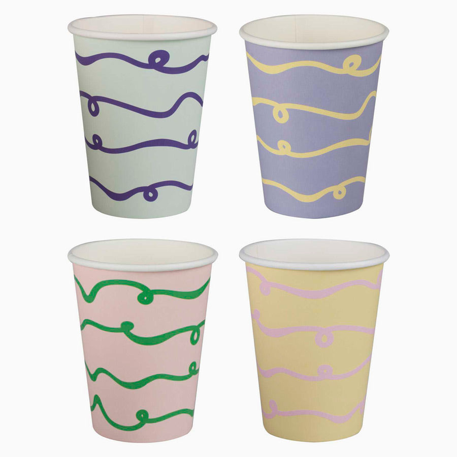Pastel colored cardboard glass