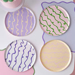 Round flat cardboard plate colors pastel