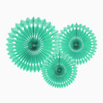 Conjunto de ventiladores verdes de hortelã