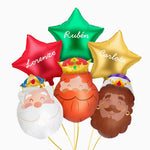 Folha de Reyes Magi Globo com 3 estrelas vinil branco personalizado