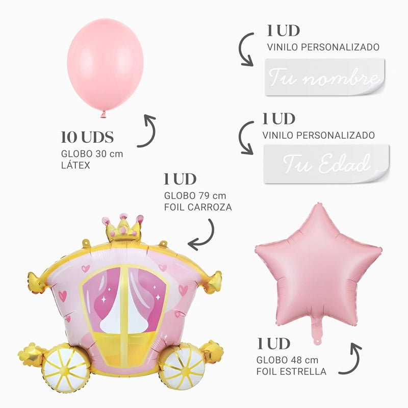 SET BALLOS FOIL PERSONALIZED ROAD NAME AND AGE BLANCO VINILO