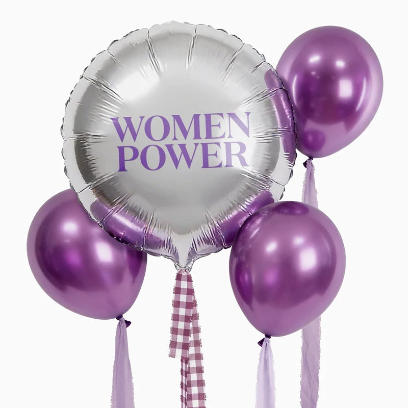 Set Globos Women Power con Cintas Vinilo Lila