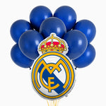 Set Globos Látex Azul Marino con Globo Foil Real Madrid