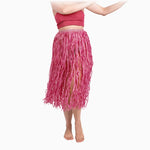 Gonna hawaiana rafia rosa adulta