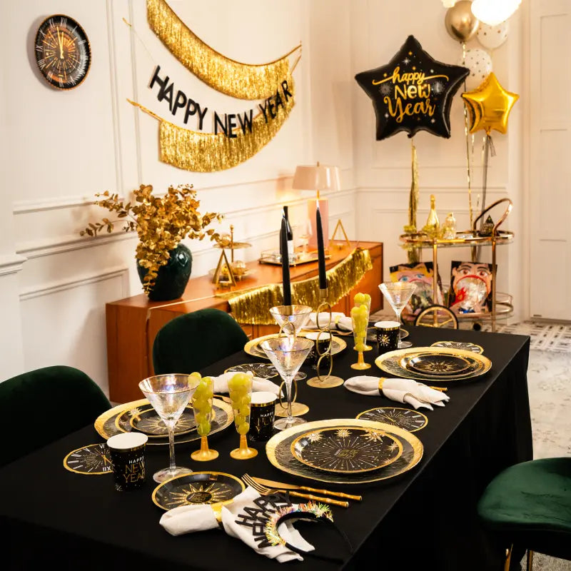 Guirnalda Flecos Metalizada 1.5 m Oro 'Happy New Year'