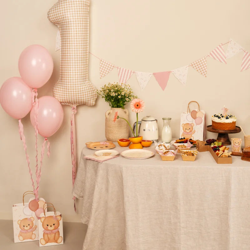 Inspiracion con Vichy Baby Pink Bear Bunting Garland 2.60 m