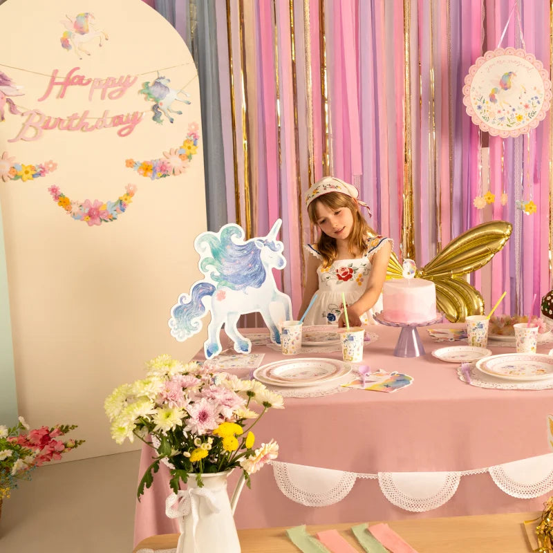 Inspiracion con Kit Mesa Basic 6 Personas Unicornios Mágicos 42 piezas