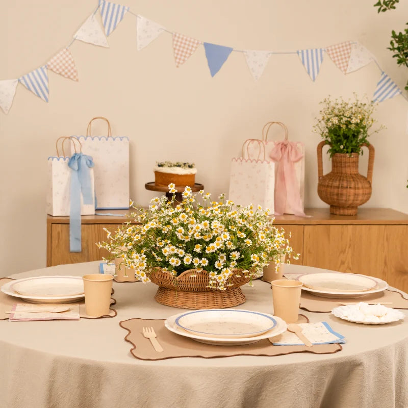 Inspiracion con Guirlande de fanions VIchy Ours Bleu Bébé 2,60 m