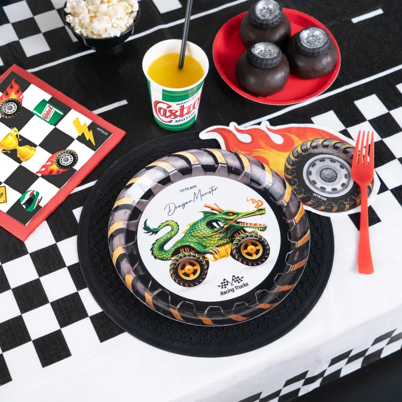 Inspiracion con Piatto Dessert in Cartone Ø 17 cm Drago Mostro