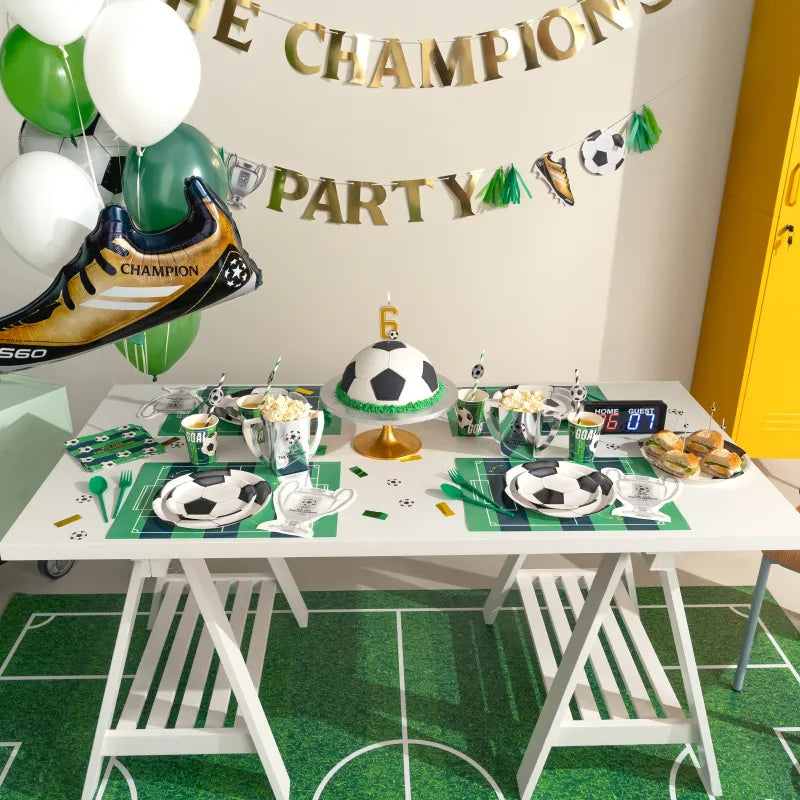 Inspiracion con Kit Mesa Premium 12 personas Fútbol 97 piezas