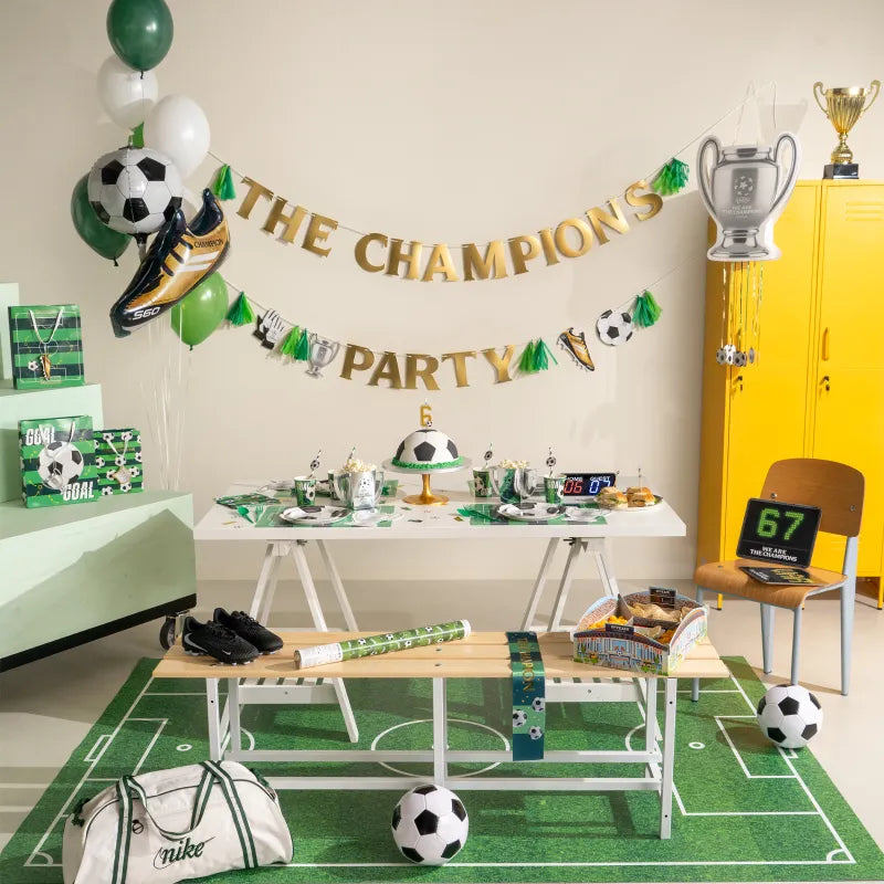 Inspiracion con Kit Mesa Premium 12 personas Fútbol 97 piezas