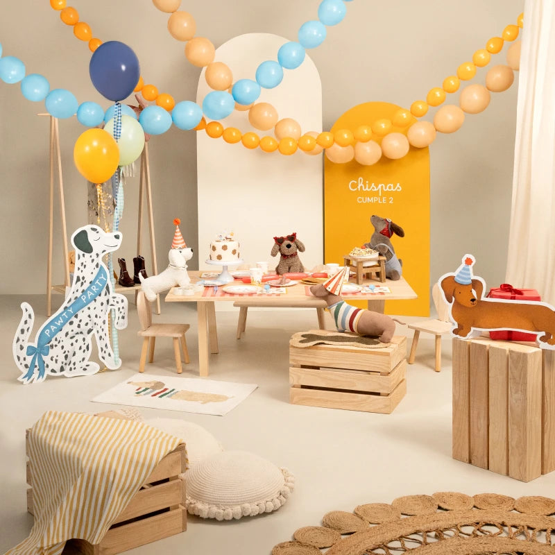 Kit Mesa Premium 12 Personas Perritos 107 piezas