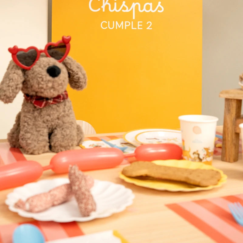 Kit Mesa Premium 12 Personas Perritos 107 piezas