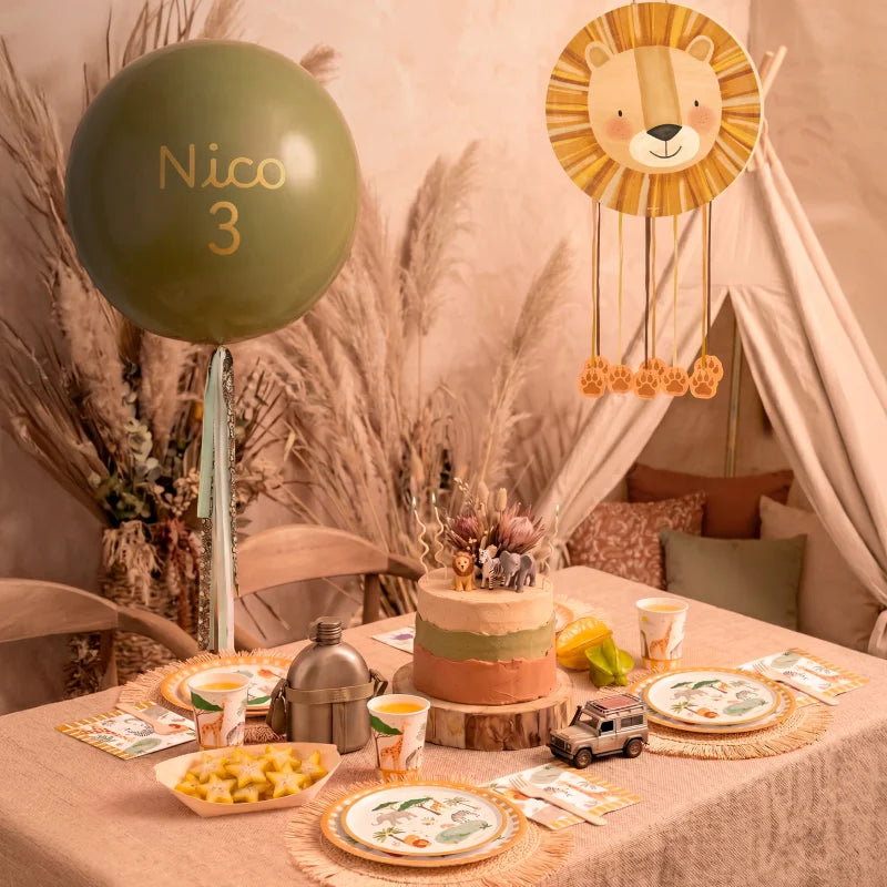 Inspiracion con Kit Mesa Premium 12 Personas Mi Primer Safari 108 piezas