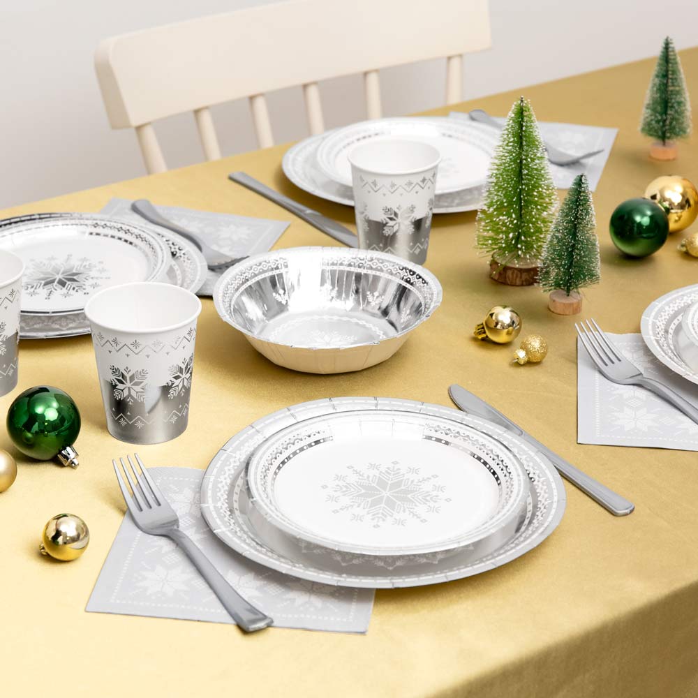 Bol Round Carton Christmas 350 ccm Silbersticke für Ihre Partys – Oh Yeah!