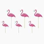 Topper Tarta Cartón Flamingo