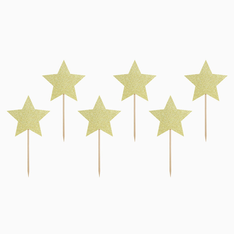 TOPPERS TARTA GOLD - 6 Decorative Toppers Pack – Oh Yeah! by Partylosophy