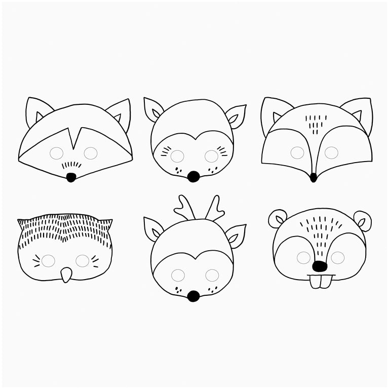 Máscaras Animales / Antifaces Pack de 6 uds