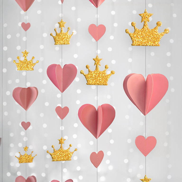 Rose and gold vertical crown garland