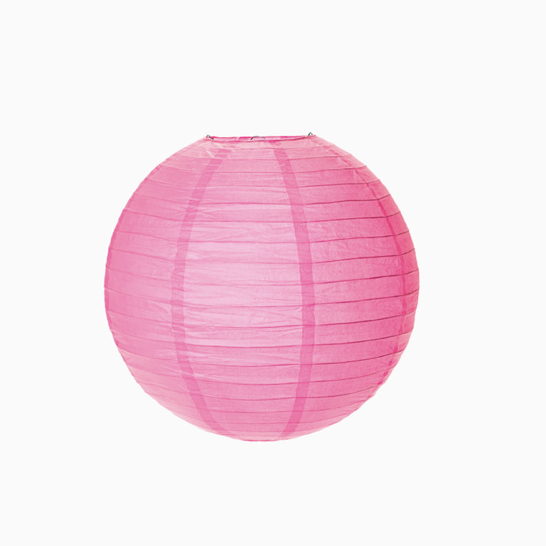 Pastel medium pink paper sphere lamp