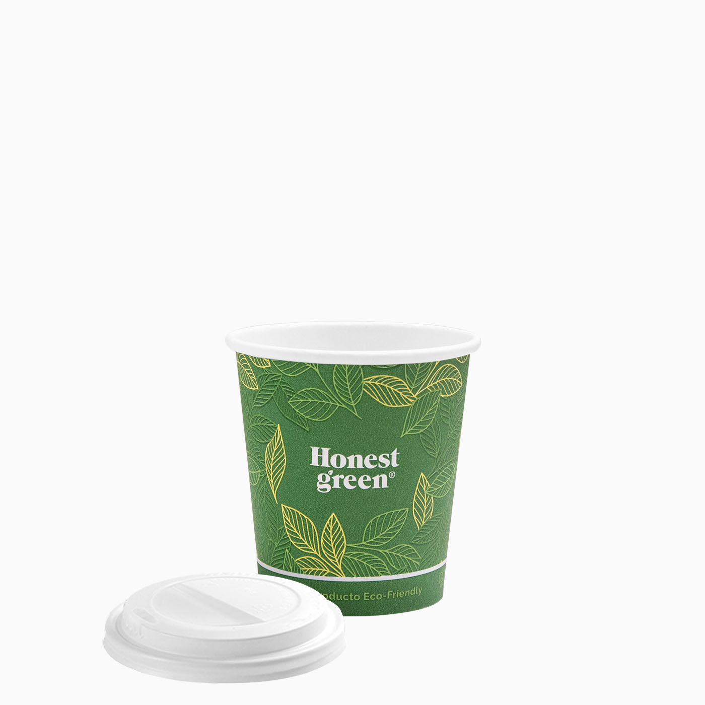 Eco Green cardboard with a small drink lid