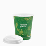 Green eco cardboard glass with large drink 250cc