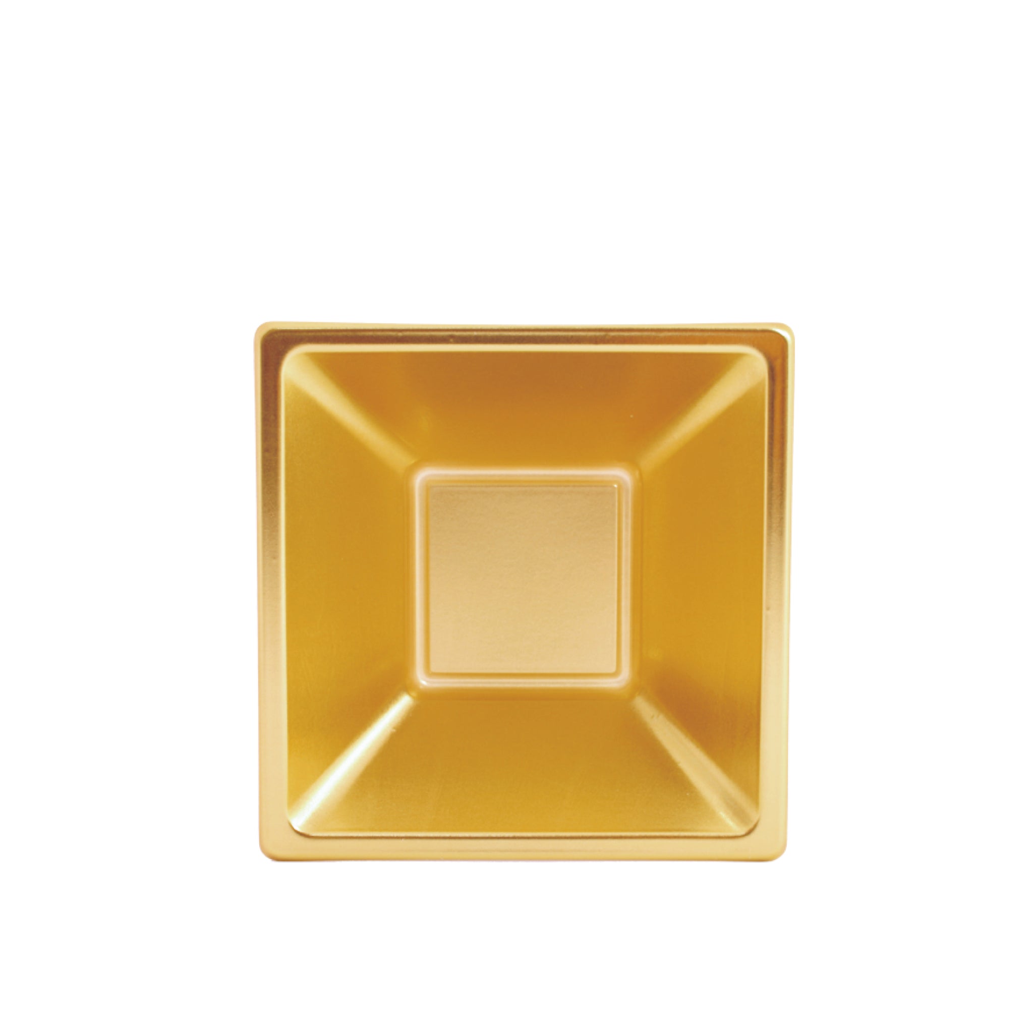 Ciotola quadrata metallica dorata / Confezione da 4 unità