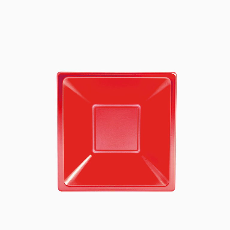 Bol carré métallique rouge