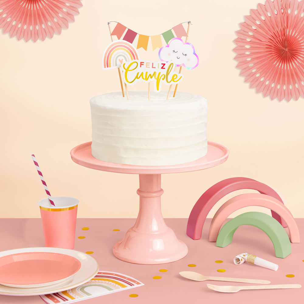 Toppers Tarta Boho Chic Rosa Pastel – Oh Yeah! by Partylosophy