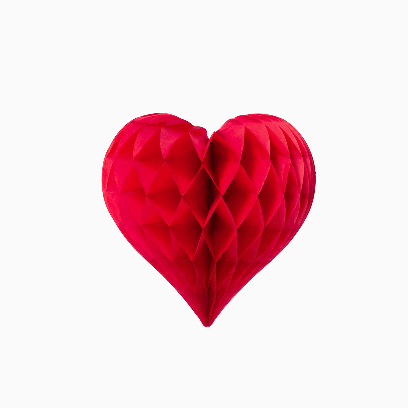 Honeycomb heart red paper