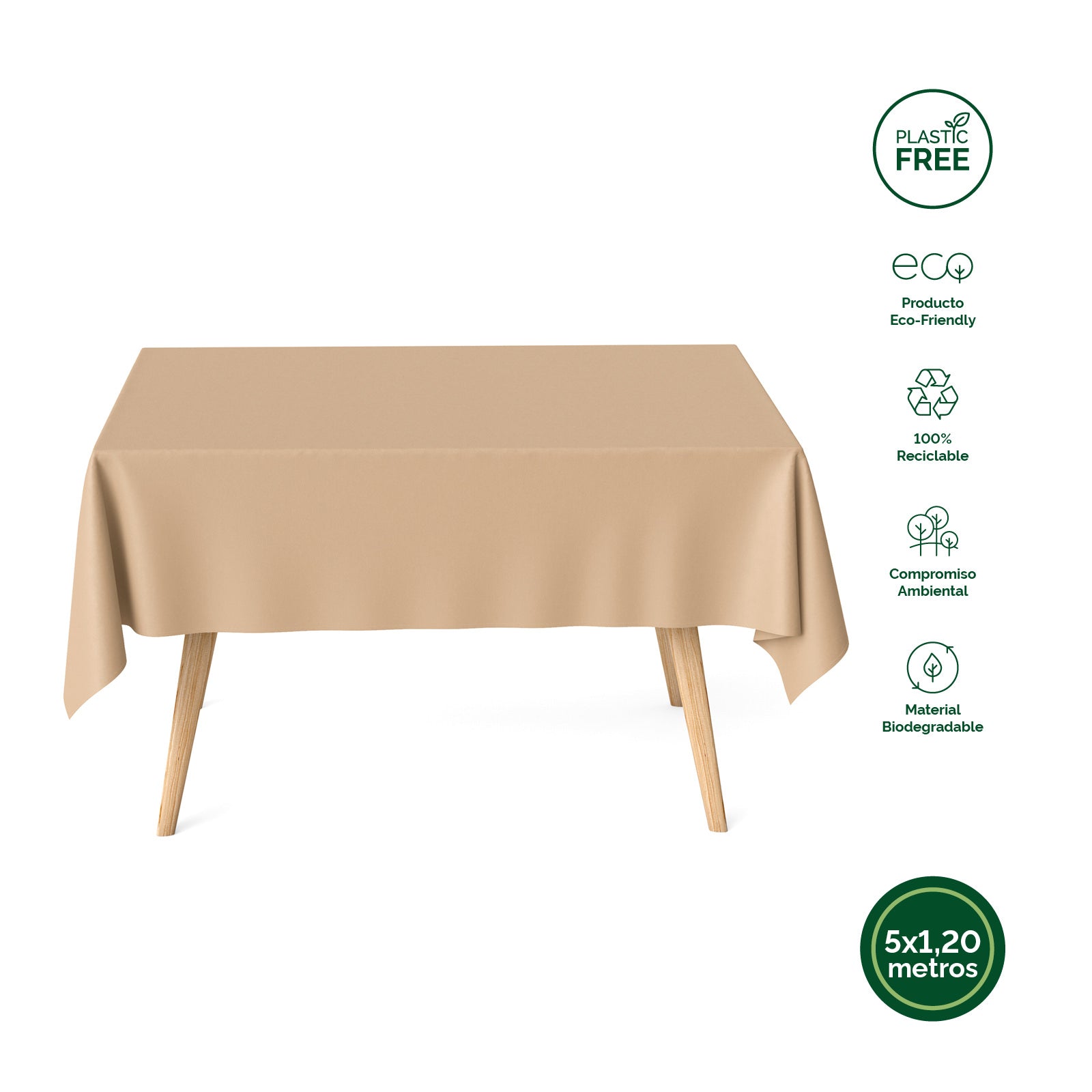 Ecological tablecloth 1.20 x 5 m kraft