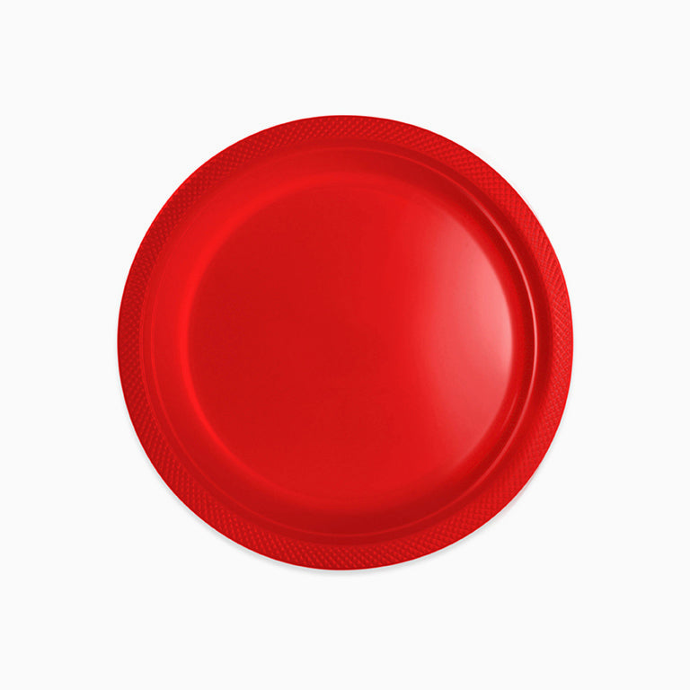 Round plastic plastic dish Ø 22 cm red
