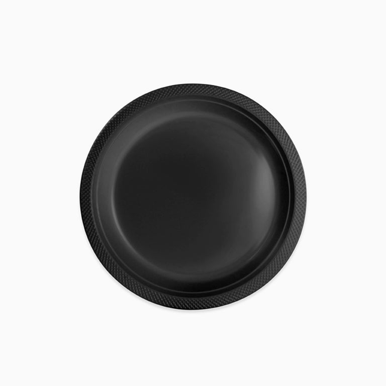 Round plastic plate Ø 22 cm black