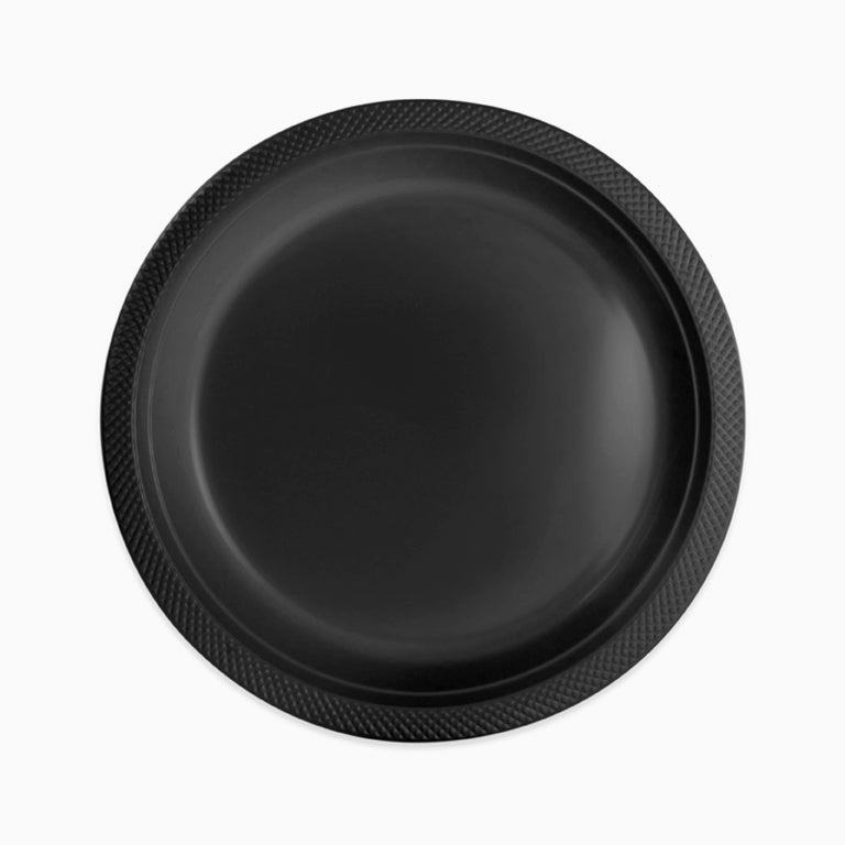 Round plastic plate Ø 26 cm black