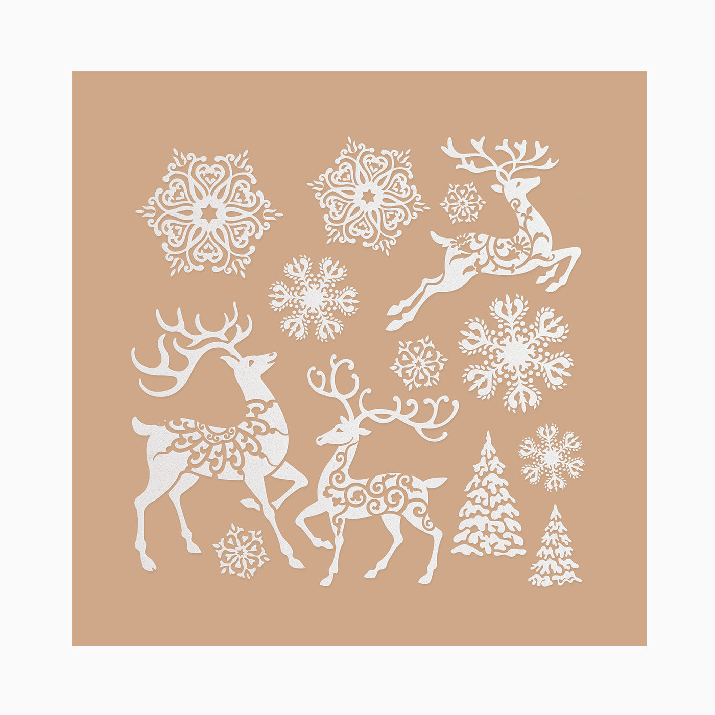 Pegatinas Decorativas Navidad Renos Glitter