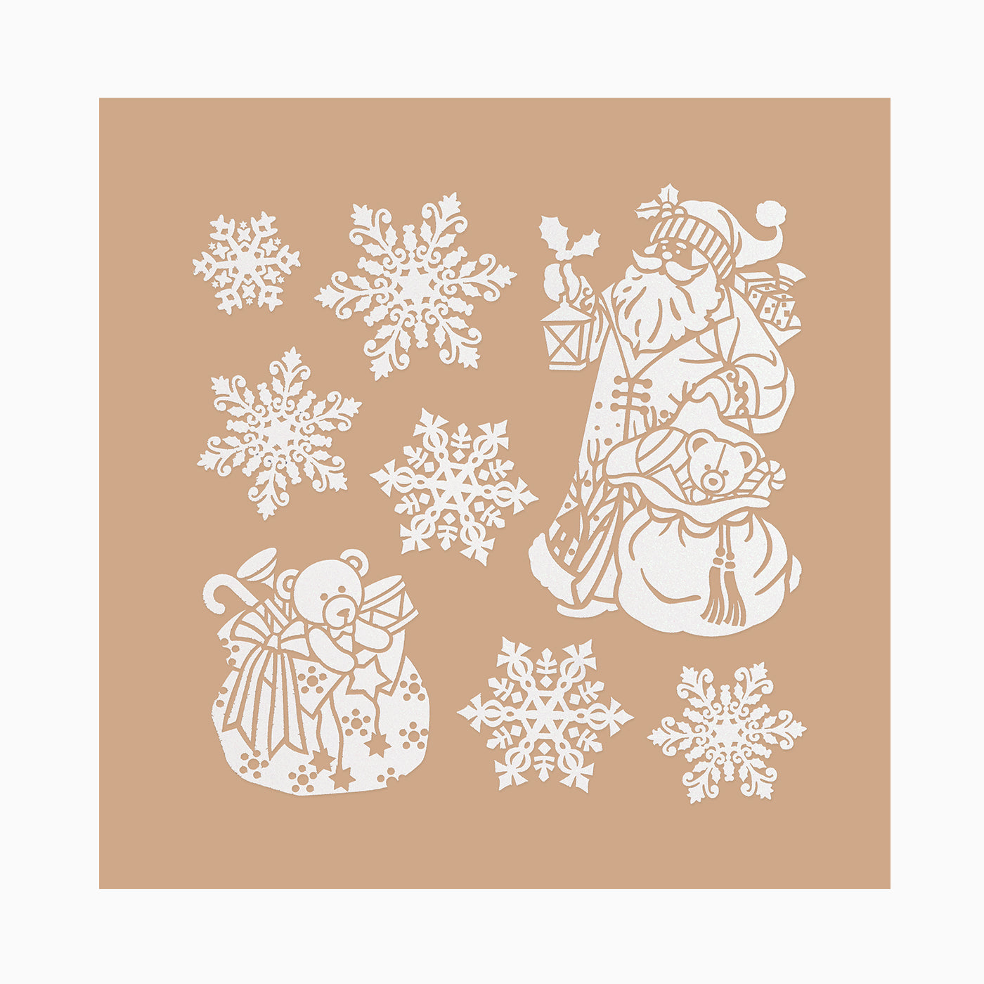 Adesivi decorativi natalizi noel e fiocchi di neve