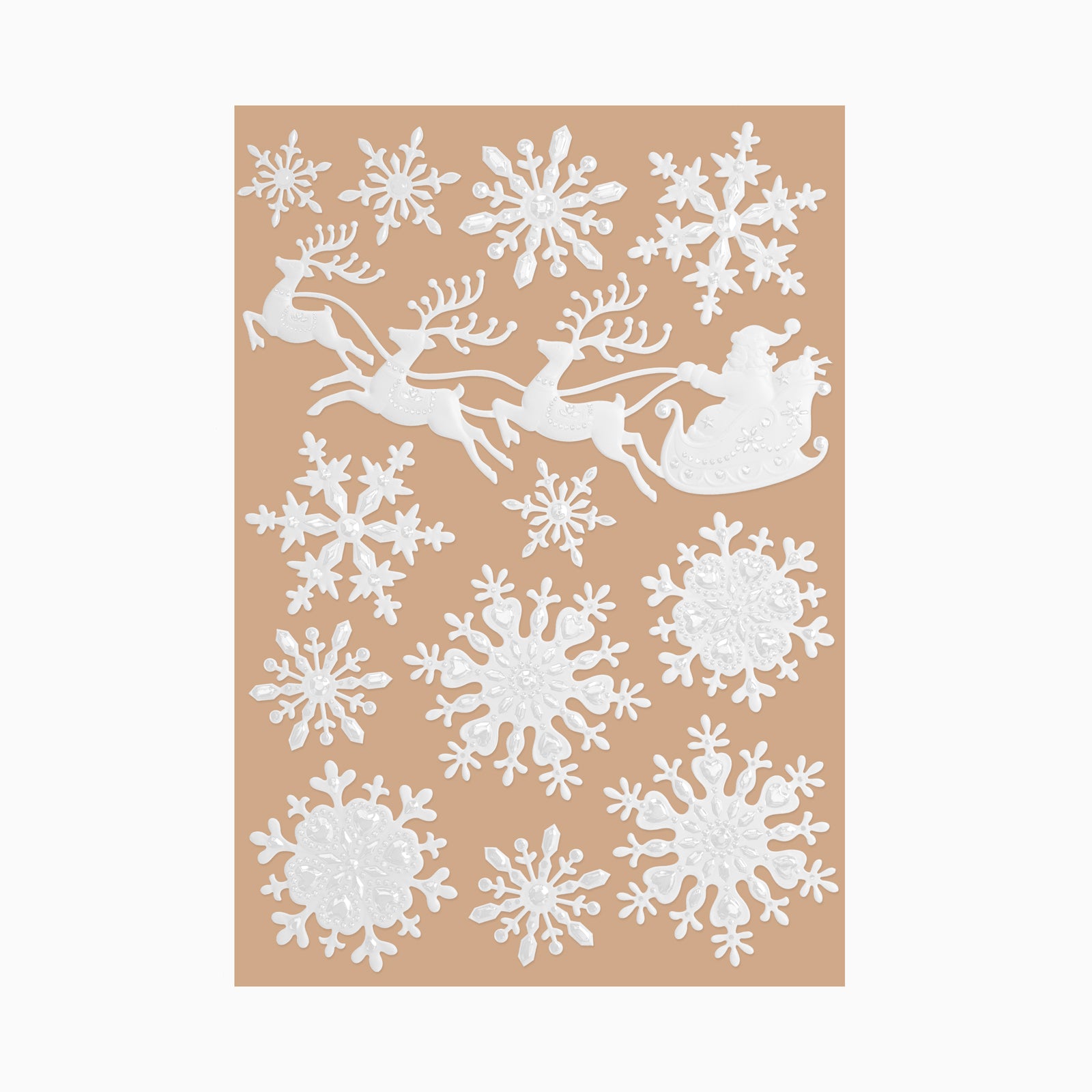 Christmas relief stickers and snowflakes