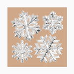 Silver snow flakes features stickers
