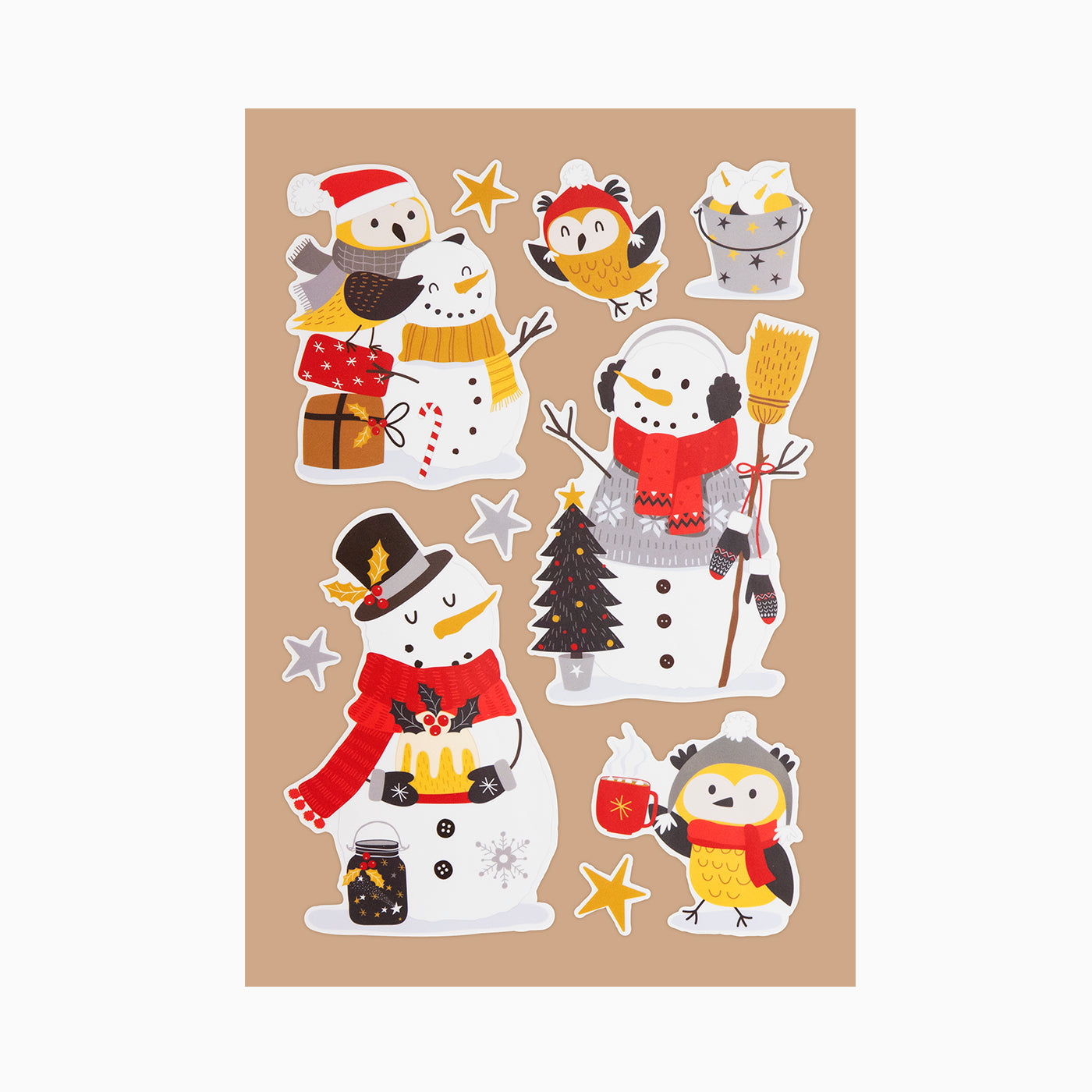 Snow doll Christmas stickers