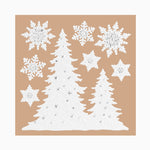 Medium stickers relief Christmas tree and flakes