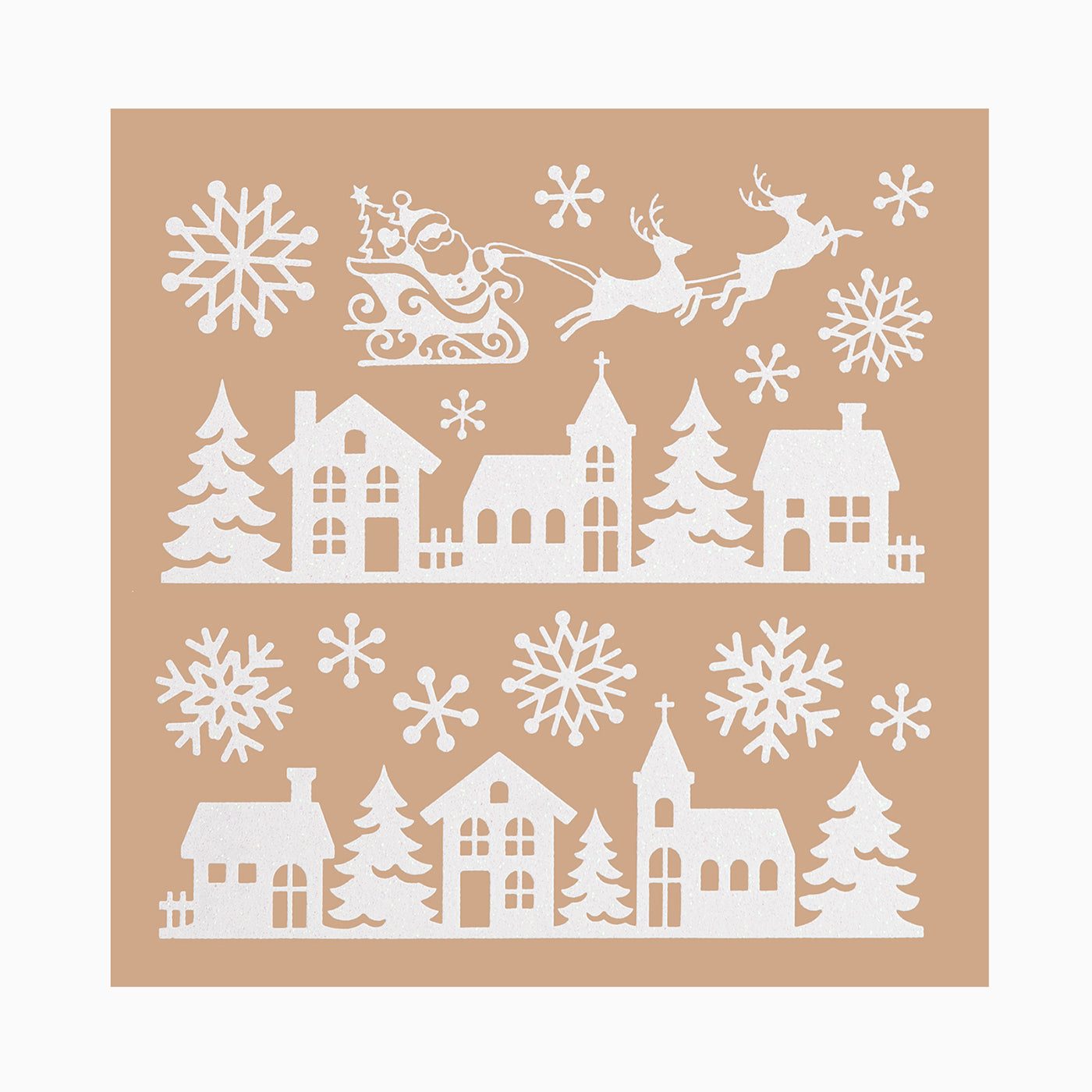 Christmas and Sled Houses Decorative Stickers