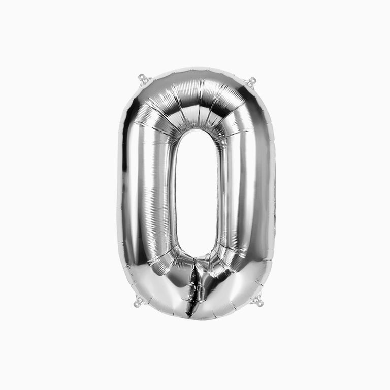 Large number 100 cm silver balloon