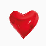 Balão de coração de papel alumínio 45 cm vermelho