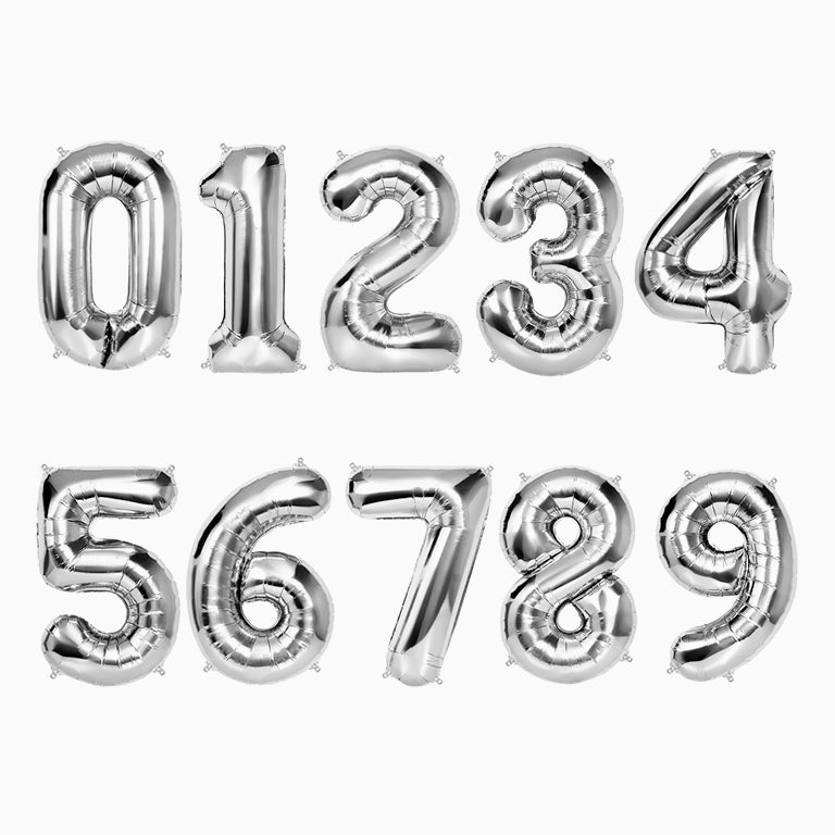 Large number 100 cm silver balloon