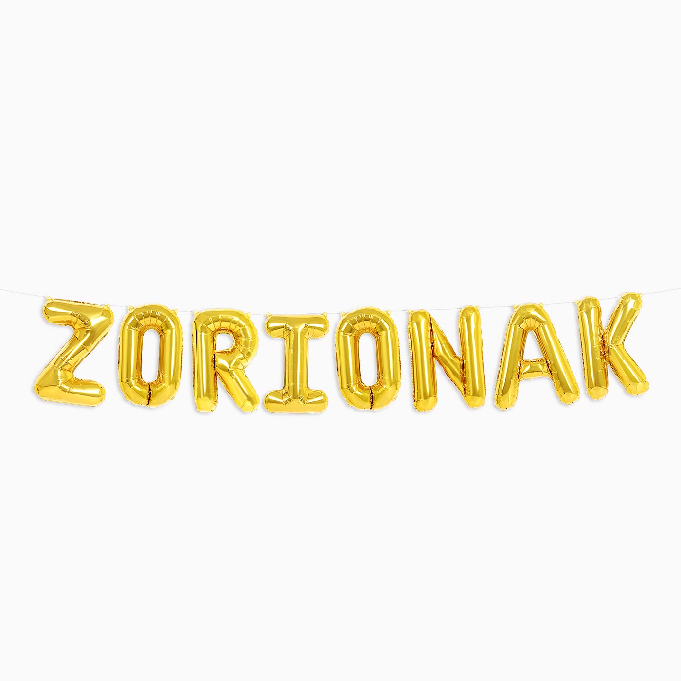 Guirnalda letras globos "zorionak" "