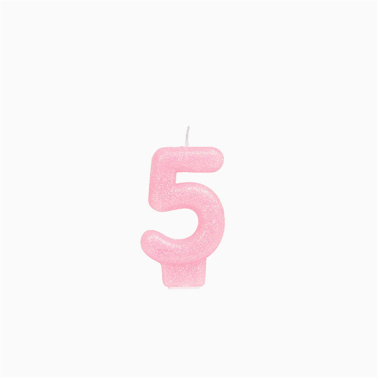 Numero di piccoli numero di scintillio 8,5 cm rosa