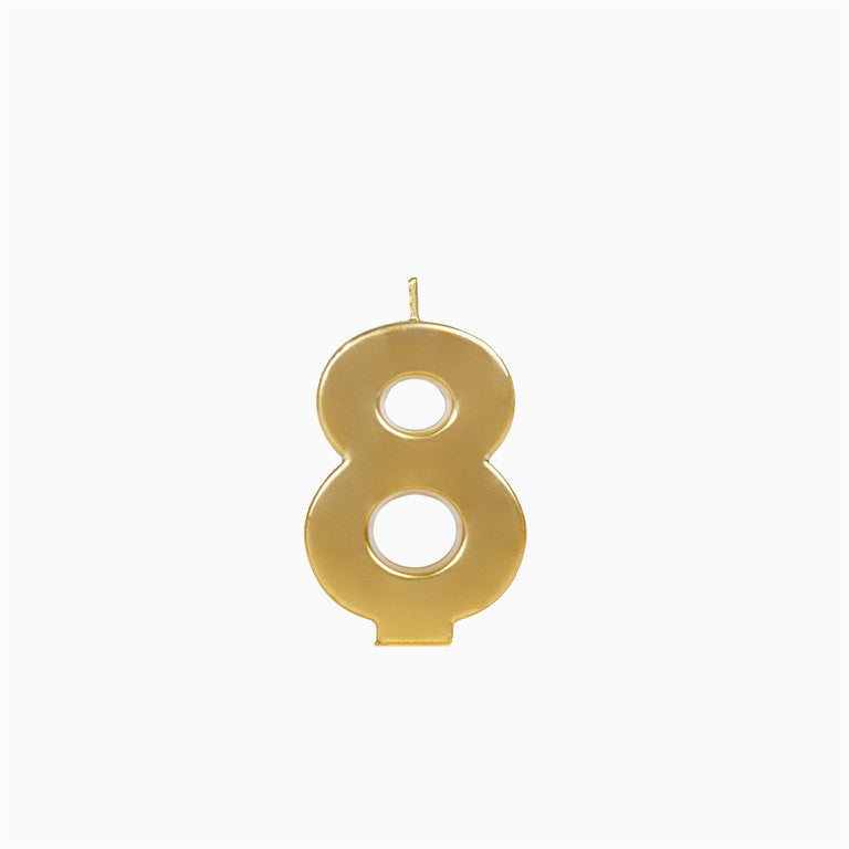 Small metalized number 8.5 cm gold