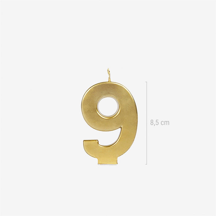 Small metalized number 8.5 cm gold