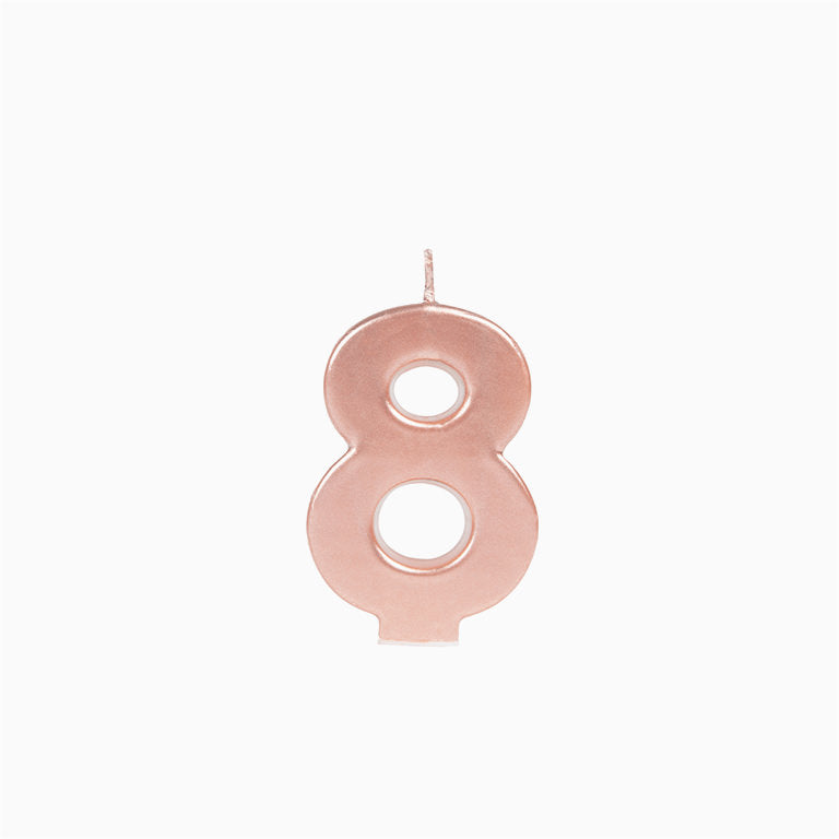 Small metalized number 8.5 cm pink gold