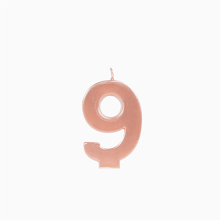 Small metalized number 8.5 cm pink gold